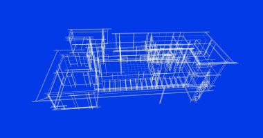 Mimari sanat konseptinde soyut çizgiler, minimum geometrik şekiller. 