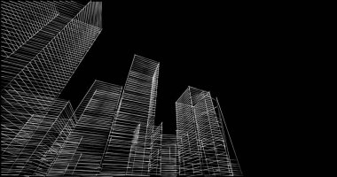 soyut mimari duvar kağıdı tasarımı, dijital konsept arkaplan