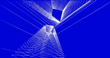 Mimari sanat konseptinde soyut çizgiler, minimum geometrik şekiller. 