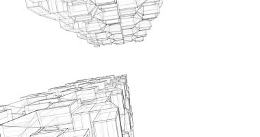 soyut mimari duvar kağıdı tasarımı, dijital konsept arkaplan