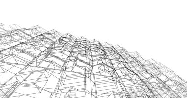 Mimari sanat konseptinde soyut çizgiler, minimum geometrik şekiller. 