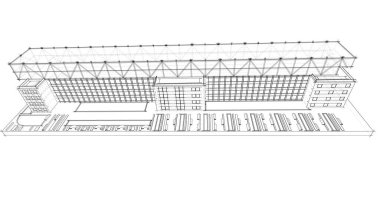 soyut mimari duvar kağıdı tasarımı, dijital konsept arkaplan