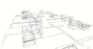 soyut mimari duvar kağıdı tasarımı, dijital konsept arkaplan