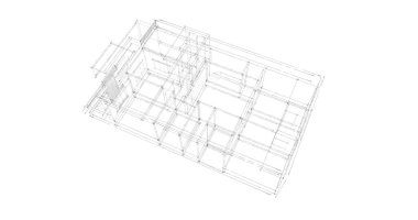 Arkaplanda mimari bina 3d illüstrasyon