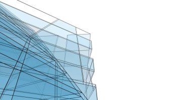 Mimari sanat konseptinde soyut çizgiler, minimum geometrik şekiller. 