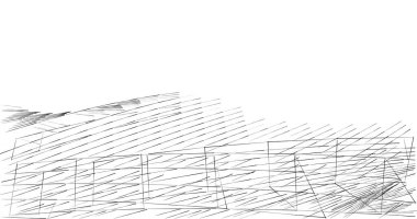 Mimari sanat konseptinde soyut çizgiler, minimum geometrik şekiller. 