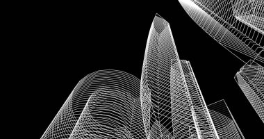 soyut mimari duvar kağıdı tasarımı, dijital konsept arkaplan