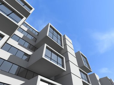 mimari sanat konsepti, minimum geometrik şekiller. 