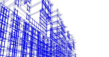 Mimari sanat konseptinde soyut çizgiler, minimum geometrik şekiller. 