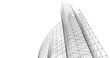 Mimari sanat konseptinde soyut çizgiler, minimum geometrik şekiller. 