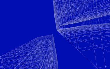 Mimari sanat konseptinde soyut çizgiler, minimum geometrik şekiller. 