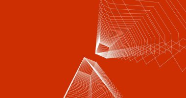 Mimari sanat konseptinde soyut çizgiler, minimum geometrik şekiller. 