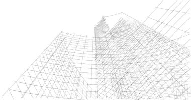 Mimari sanat konseptinde soyut çizgiler, minimum geometrik şekiller. 