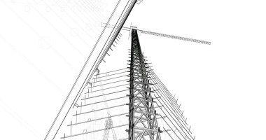 soyut mimari duvar kağıdı tasarımı, dijital konsept arkaplan