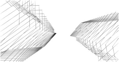Mimari sanat konseptinde soyut çizgiler, minimum geometrik şekiller. 