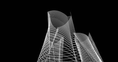 soyut mimari duvar kağıdı tasarımı, dijital konsept arkaplan