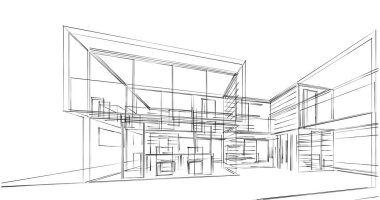 soyut mimari duvar kağıdı tasarımı, dijital konsept arkaplan