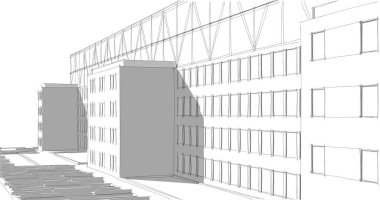 soyut mimari duvar kağıdı tasarımı, dijital konsept arkaplan