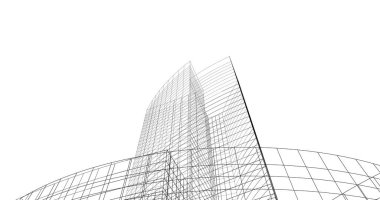 Mimari sanat konseptinde soyut çizgiler, minimum geometrik şekiller. 