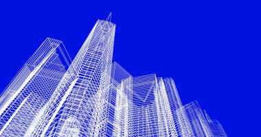 soyut mimari duvar kağıdı tasarımı, dijital konsept arkaplan