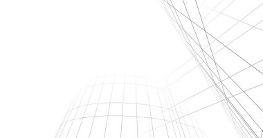 Mimari sanat konseptinde soyut çizgiler, minimum geometrik şekiller. 