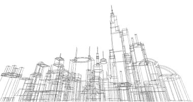soyut mimari duvar kağıdı tasarımı, dijital konsept arkaplan