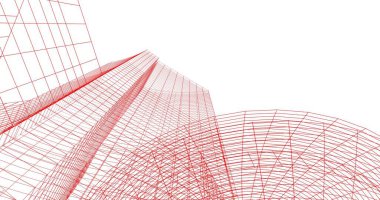 Mimari sanat konseptinde soyut çizgiler, minimum geometrik şekiller. 