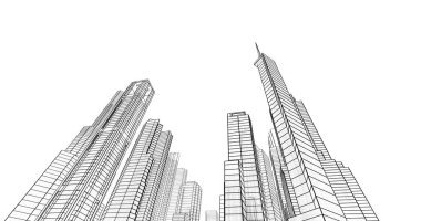 soyut mimari duvar kağıdı tasarımı, dijital konsept arkaplan