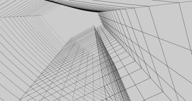 Mimari sanat konseptinde soyut çizgiler, minimum geometrik şekiller. 