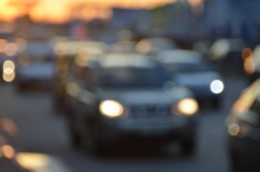 Bulanık şehir manzarası, soyut arkaplan 