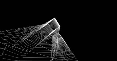 Mimari sanat konseptinde soyut çizgiler, minimum geometrik şekiller. 