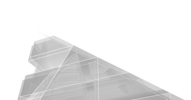 Mimari sanat konseptinde soyut çizgiler, minimum geometrik şekiller. 