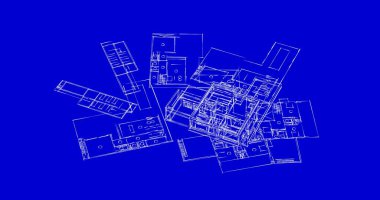 Mimari sanat konseptinde soyut çizgiler, minimum geometrik şekiller. 