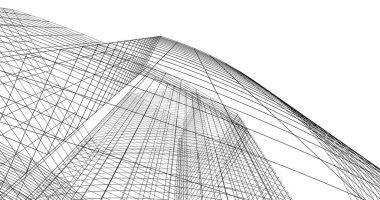 Mimari sanat konseptinde soyut çizgiler, minimum geometrik şekiller. 