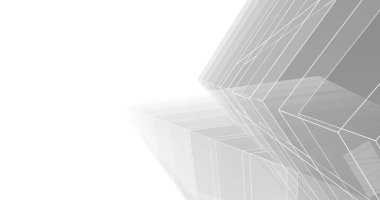 Mimari sanat konseptinde soyut çizgiler, minimum geometrik şekiller. 