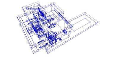 Mimari sanat konseptinde soyut çizgiler, minimum geometrik şekiller. 