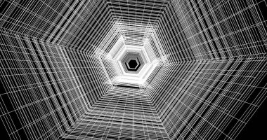 Arkaplanda mimari bina 3d illüstrasyon