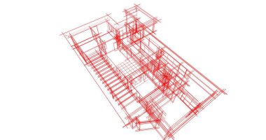 Mimari sanat konseptinde soyut çizgiler, minimum geometrik şekiller. 
