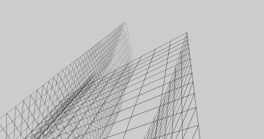 Mimari sanat konseptinde soyut çizgiler, minimum geometrik şekiller. 