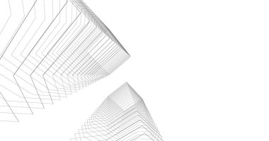 Mimari sanat konseptinde soyut çizgiler, minimum geometrik şekiller. 