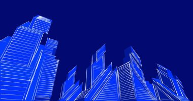 soyut mimari duvar kağıdı tasarımı, dijital konsept arkaplan