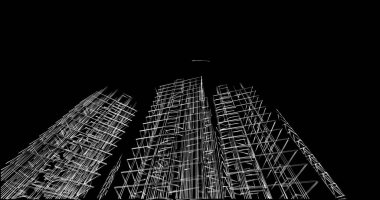 Mimari sanat konseptinde soyut çizgiler, minimum geometrik şekiller. 