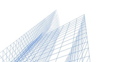 Mimari sanat konseptinde soyut çizgiler, minimum geometrik şekiller. 