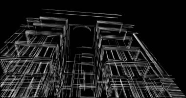 soyut mimari duvar kağıdı tasarımı, dijital konsept arkaplan