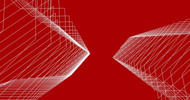 Mimari sanat konseptinde soyut çizgiler, minimum geometrik şekiller. 