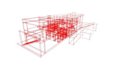 Mimari sanat konseptinde soyut çizgiler, minimum geometrik şekiller. 