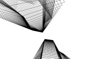 Mimari sanat konseptinde soyut çizgiler, minimum geometrik şekiller. 