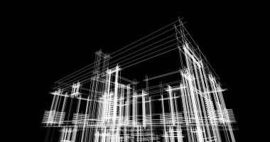 soyut mimari duvar kağıdı tasarımı, dijital konsept arkaplan