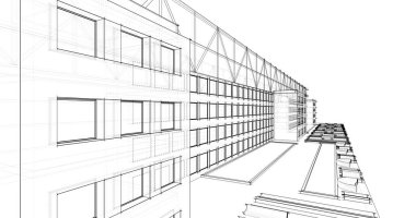 soyut mimari duvar kağıdı tasarımı, dijital konsept arkaplan