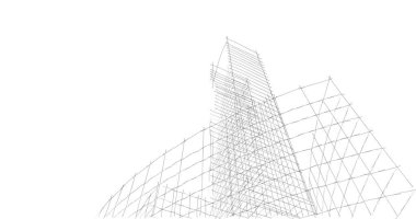 Mimari sanat konseptinde soyut çizgiler, minimum geometrik şekiller. 